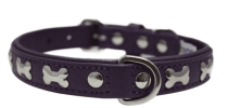 Rotterdam Bones Dog Collar by Angel 18" X 3/4" , Orchid Purple