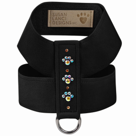 Susan Lanci Designs Crystal Paws Tinkie Harness (Color: black, size: large)