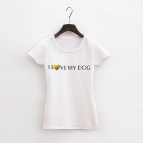 I Love My Dog/ I love My Mum (Color: White, size: small)