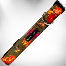 Nature-Lover Collars (Color: Hummingbird Flowers, size: XS 5/8" width fits 8-12" neck)